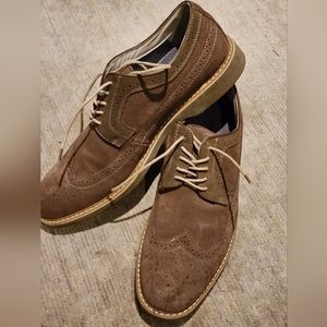 G.H. Bass & Co. Men's Suede-Leather Oxford Shoes, Taupe Size 12